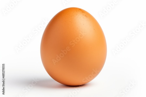 Brown chicken egg isolated on white background. 