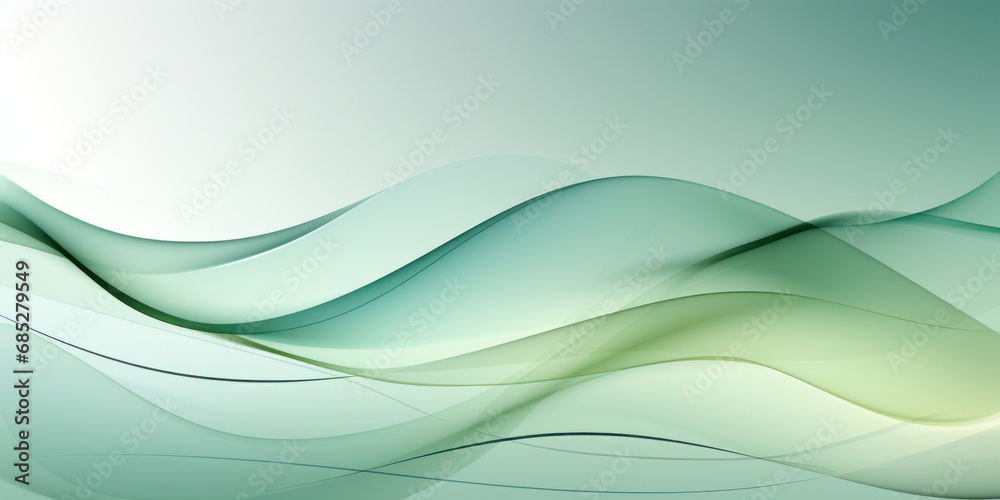 abstract background with light green wave - obrazy, fototapety, plakaty 