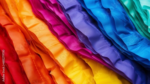 Spectrum of Elegance: Textured Rainbow Fabric