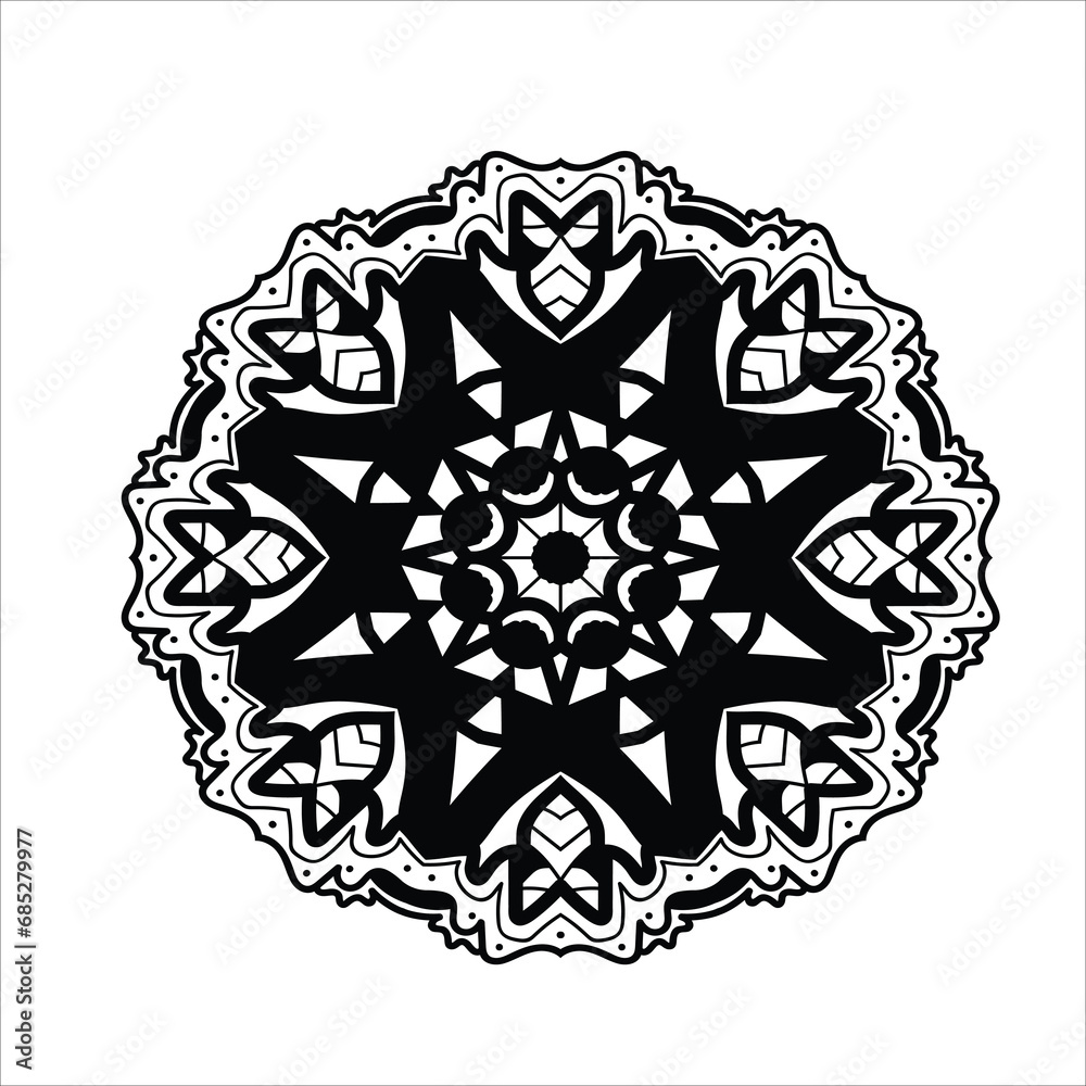 Mandala. Ornament Pattern. folk art bohemian style, ethnic mandala, Vintage decorative elements. Islam, Arabic, Indian, ottoman motifs. Perfect for printing on fabric or paper.