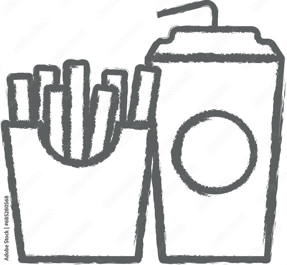 Fast-food, shop, mall icon grunge style vector Fast-food, shop, mall icon grunge style vector