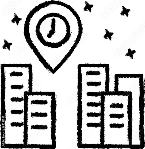 Building navigator icon grunge style vector