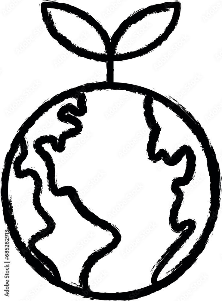 ecology, earth day, sprout, green earth icon grunge style vector ecology, earth day, sprout, green earth icon grunge style vector