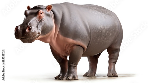 a hippo with pink cheeks