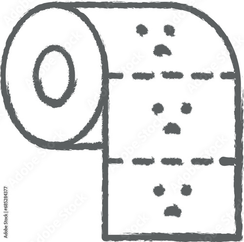 Toilet paper, nasty outline icon grunge style vector