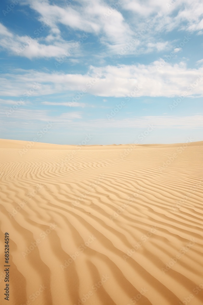 Smooth empty sandy beach AI generated illustration Smooth empty sandy beach AI generated illustration