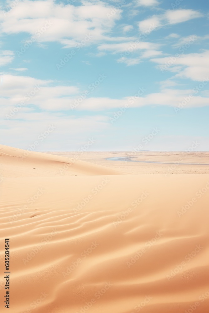 Smooth empty sandy beach AI generated illustration