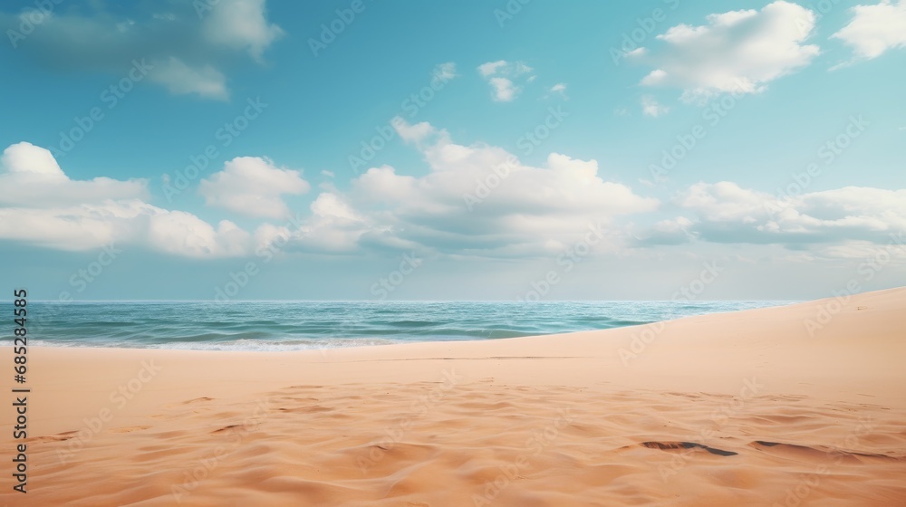 Smooth empty sandy beach AI generated illustration