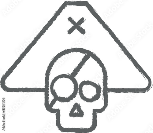 Pirate, nasty outline icon grunge style vector