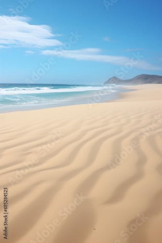 Smooth empty sandy beach  AI generated illustration