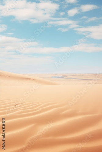 Smooth empty sandy beach AI generated illustration