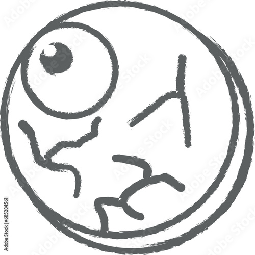 Eyeball, nasty outline icon grunge style vector