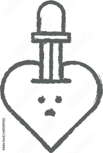 Tattoo, nasty outline icon grunge style vector