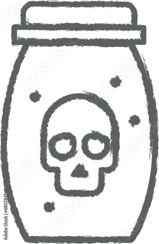 Poison, nasty outline icon grunge style vector