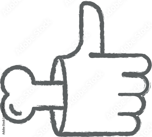 Like, nasty, hand outline icon grunge style vector