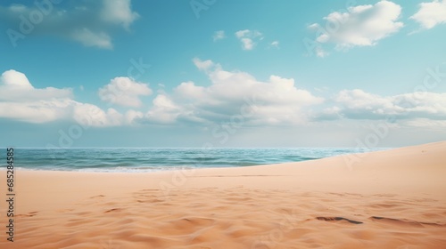 Smooth empty sandy beach AI generated illustration © ArtStage