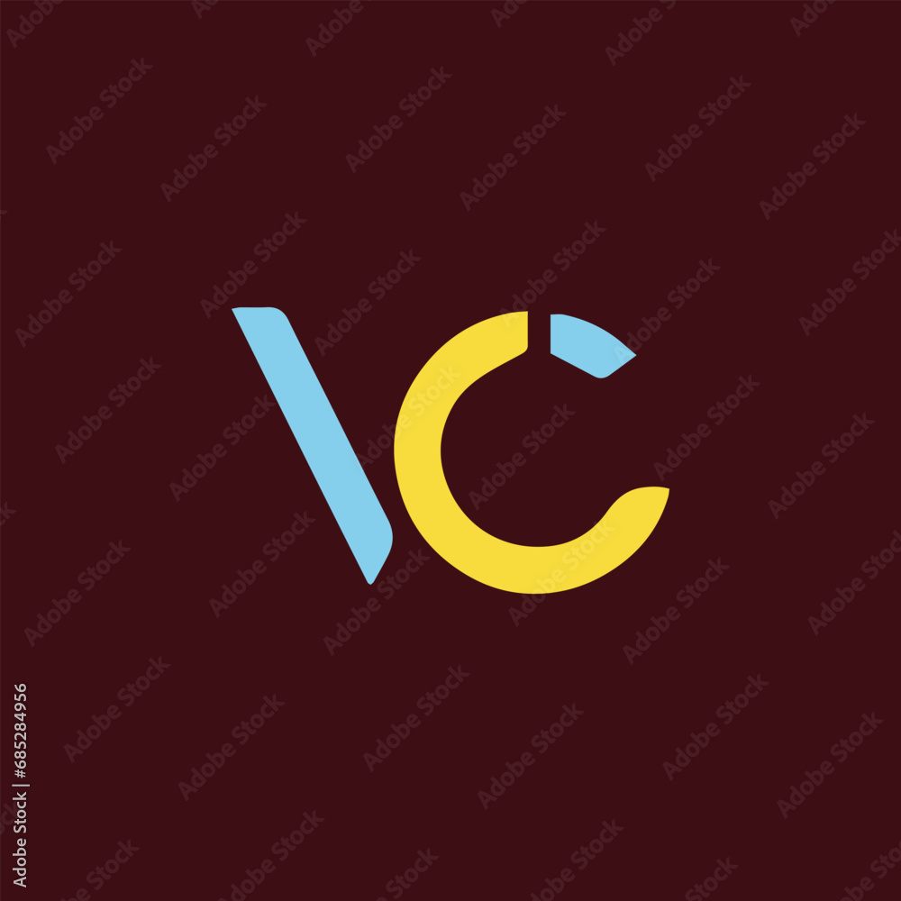 letters vc text logo design vector letters vc text logo design vector