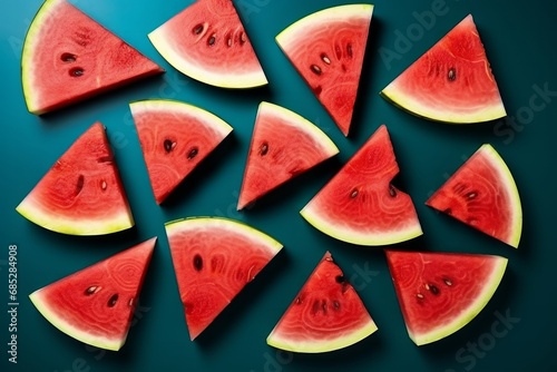 Fresh tasty sliced watermelon on white background