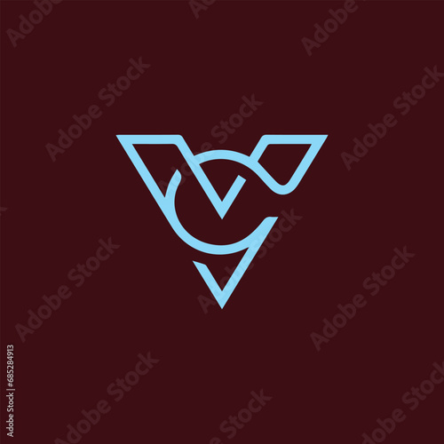 letters vc text logo design vector