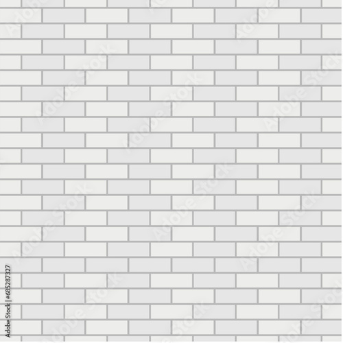 White brick wall seamless vector pattern.