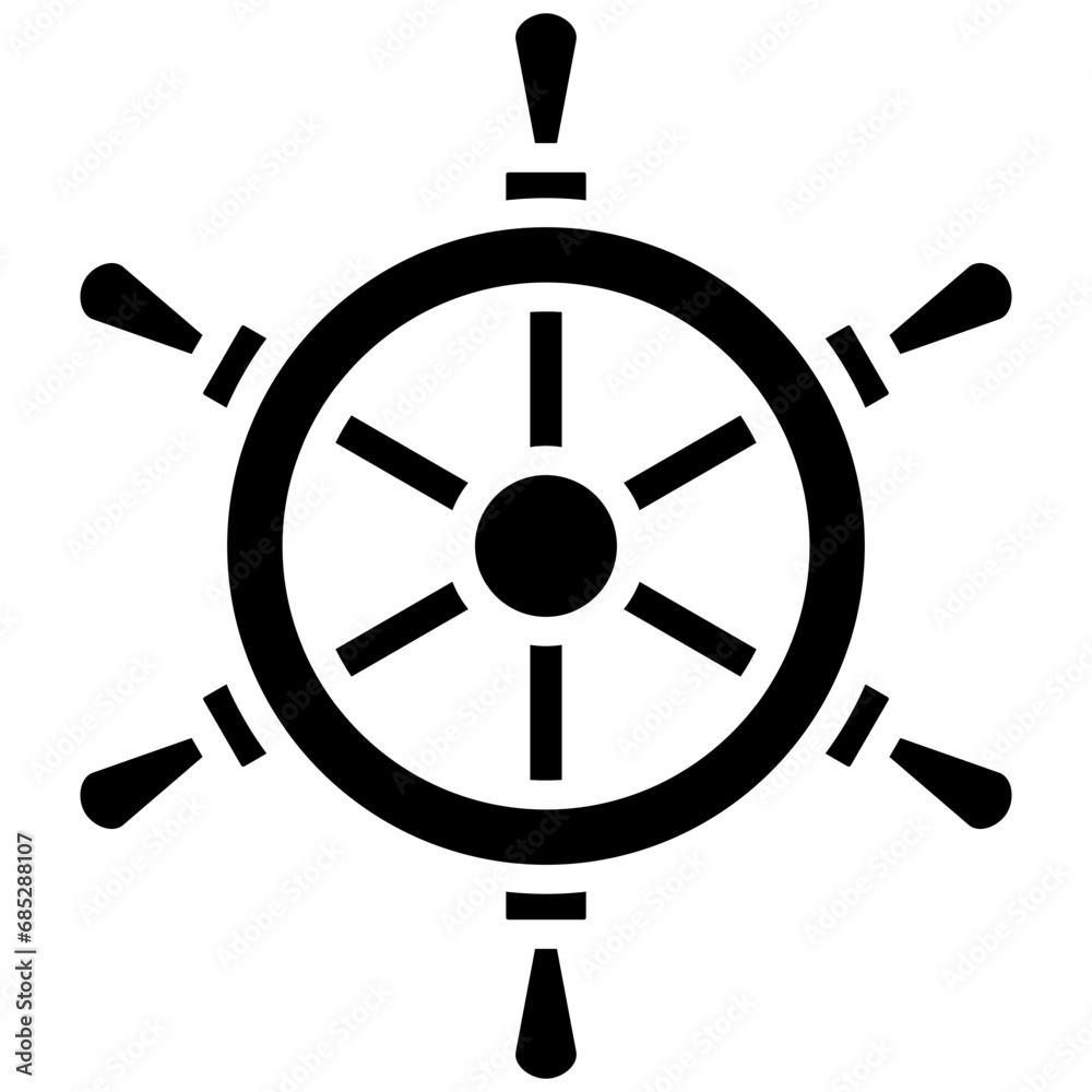 Obraz premium Nautical Wheel Icon