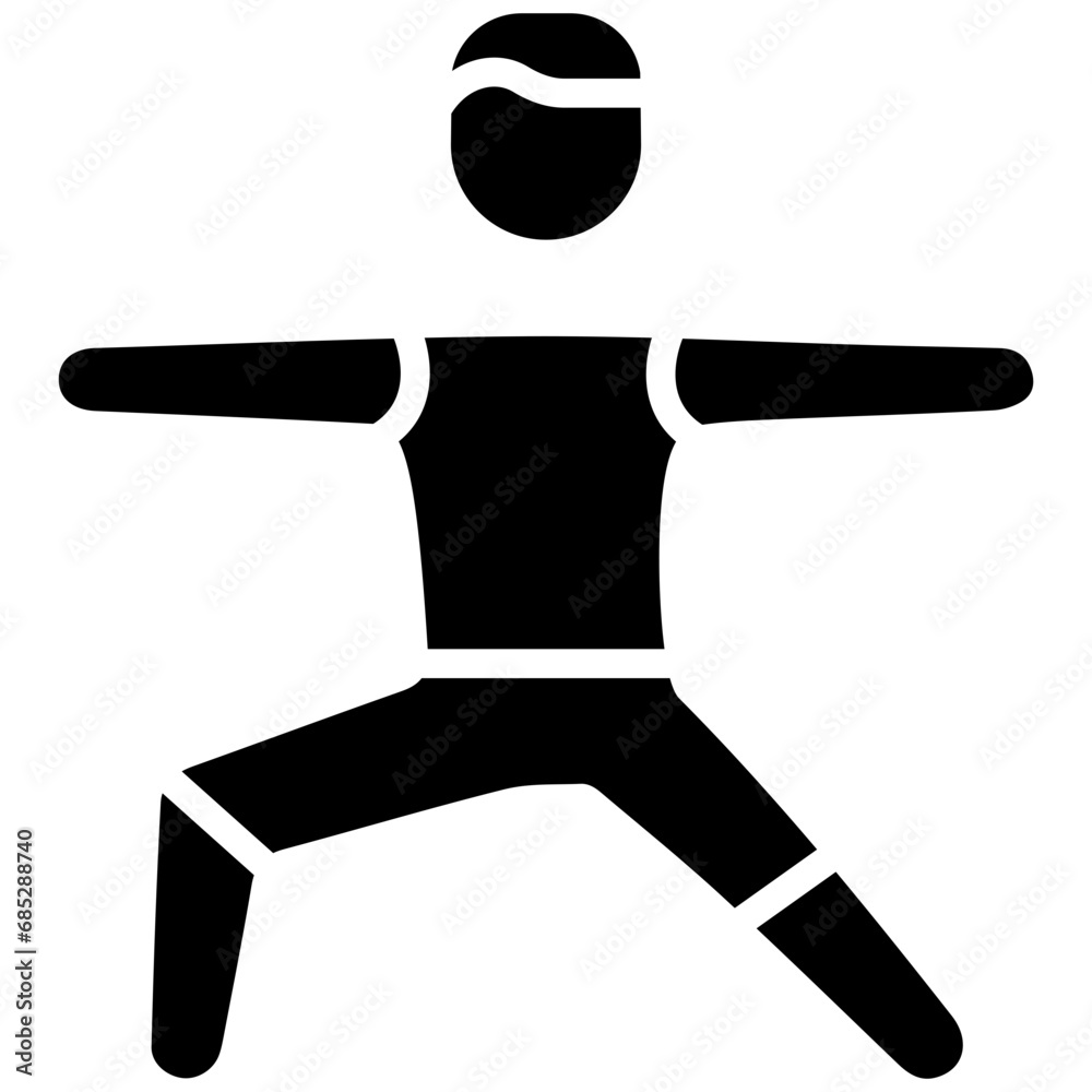 Warrior Pose Right Icon Warrior Pose Right Icon