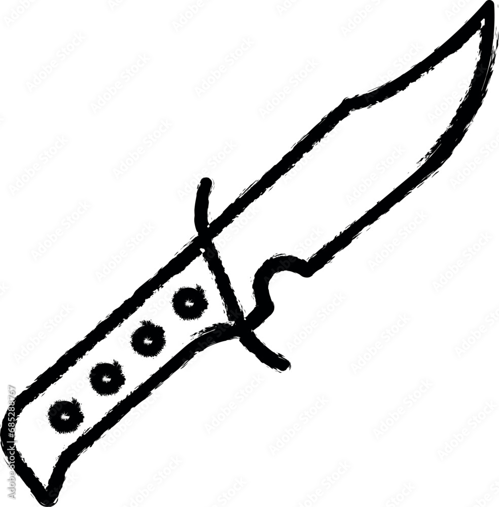 Fototapeta premium Knife, pirate icon grunge style vector