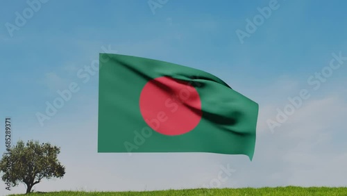 Flag of Bangladesh. flag flying