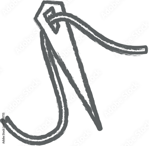 Prehistoric needle icon grunge style vector