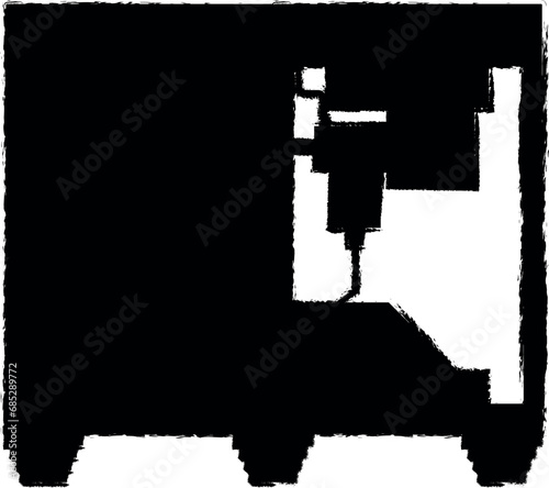 colored 3d printer production icon grunge style vector