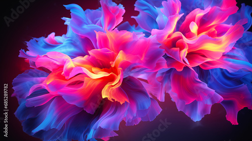 Abstract background of Neon Flare AI-inspired color, is igniting and stimulating. Art for conveying complex symbolic and allegorical ideas and concepts. Banner
