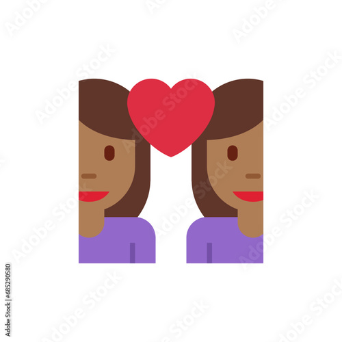 Couple with Heart: Woman, Woman, Medium-Dark Skin Tone