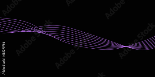 Abstract Black background with a glowing abstract waves. Abstract wave element for design. Digital frequency track equalizer, Futuristic background design. Long exposure, Light painting photography.