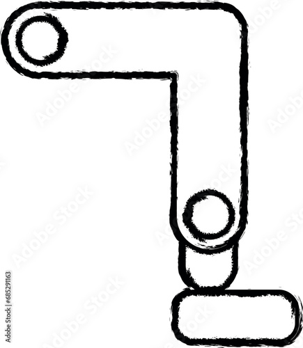 Robotic technology leg icon grunge style vector