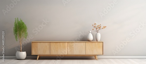 Modern grey living room wit...