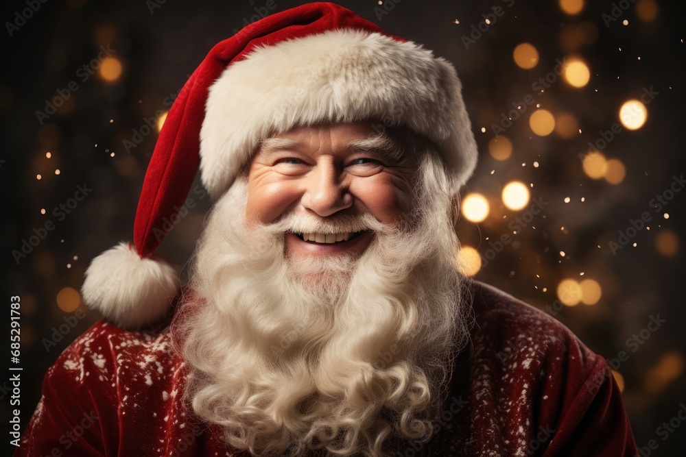 Smiling Santa Claus Wearing a Santa Hat Generative AI Smiling Santa Claus Wearing a Santa Hat Generative AI