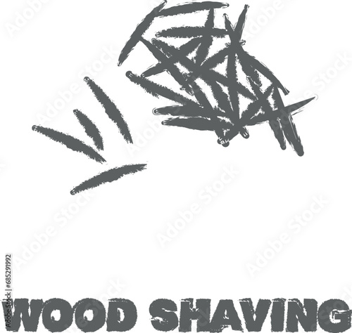 Wood shaving icon grunge style vector