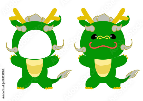 龍　辰の顔はめ着ぐるみイラスト
