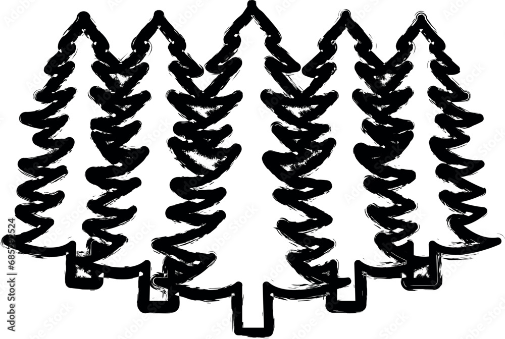Russian, culture, forest, pine icon grunge style vector Russian, culture, forest, pine icon grunge style vector
