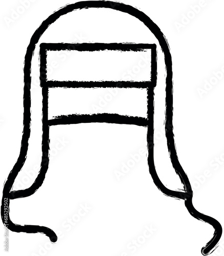 Russian, culture, ear, flaps, hat icon grunge style vector
