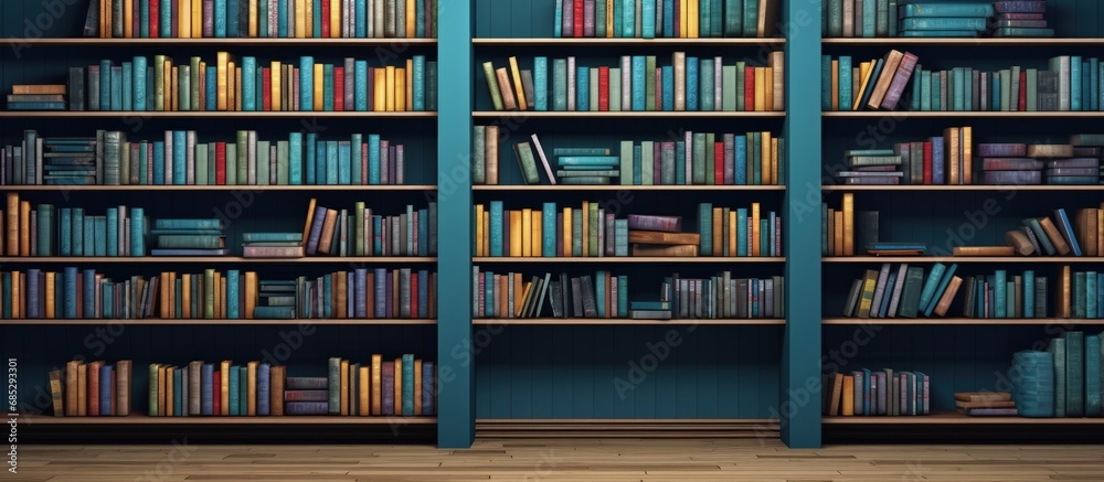 Obraz na płótnie Photo of library bookshelves copy space image w salonie