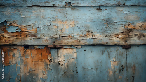 old wooden shabby chic Background in blue, Texture of a vintage wooden chair, worn and chipped in all the right places. The layers of paint and scratches give it a unique and charming personality, pe 