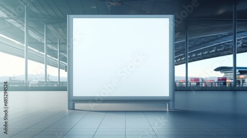 Designing a Product Advertisement Signboard on an Airport Kiosk with Digital Media and Background Blur Billboard