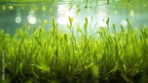 Close-Up on Canadian Waterweed Sprouts