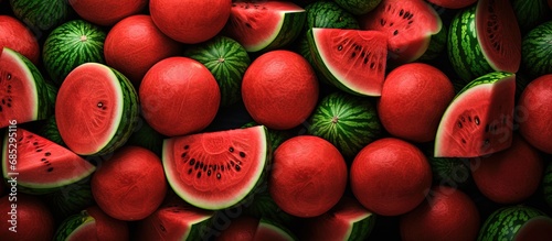 Ripe watermelon close up photo copy space image photo