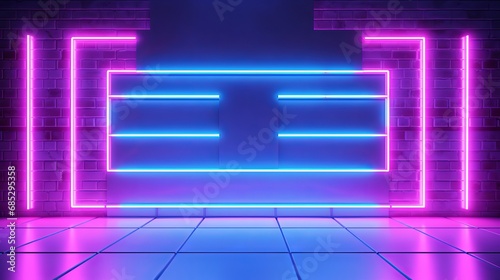 Neon-glow backdrop perfect for presenting a modern product AI generated illustration