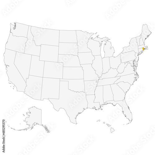Map of Rhode Island. USA map