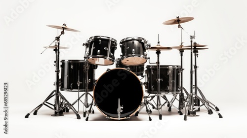 Drum set on white background, AI generated Image