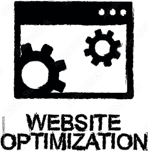 site optimization icon grunge style vector
