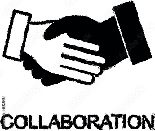 collaboration icon grunge style vector